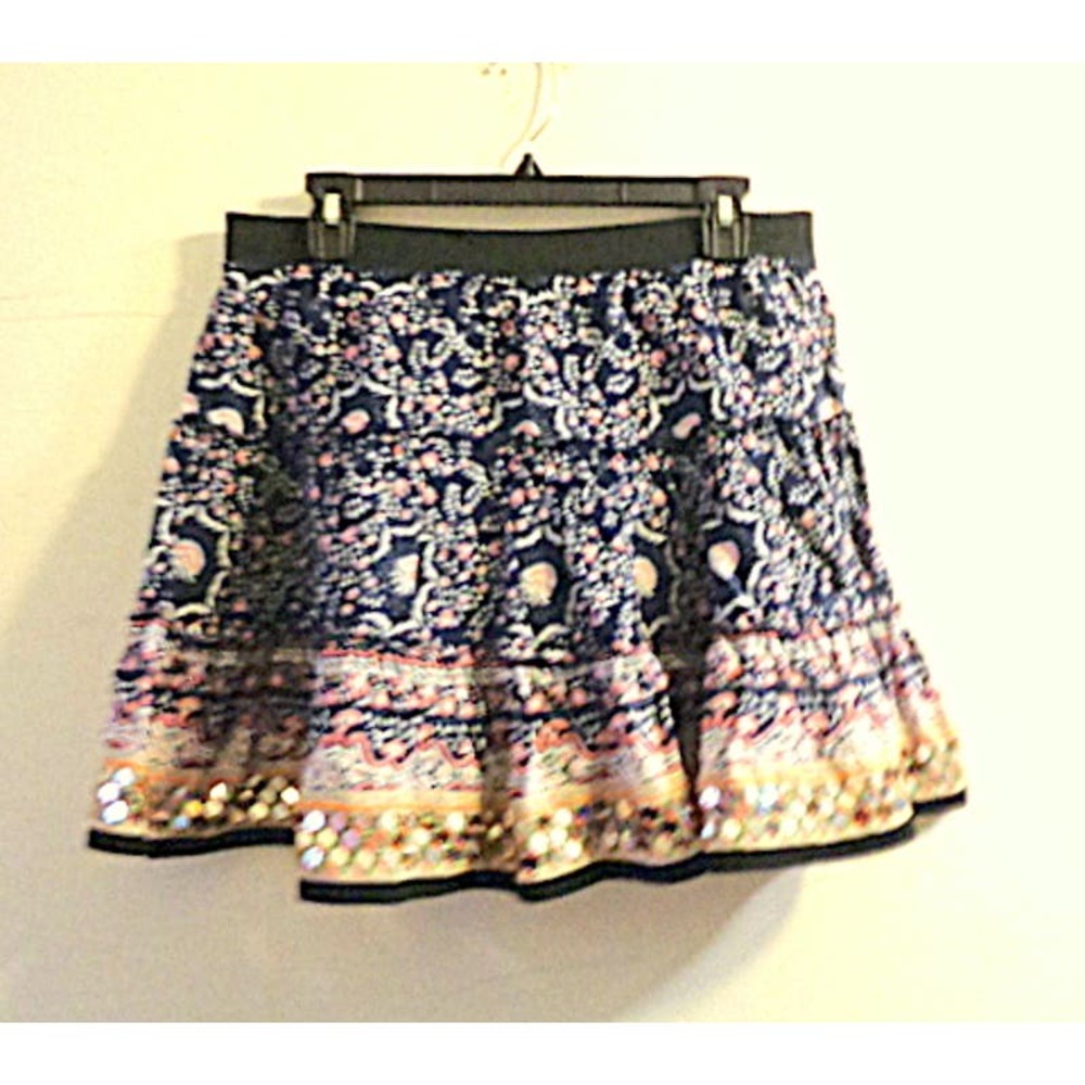 Free People Indie Print Short Full Skirt  L